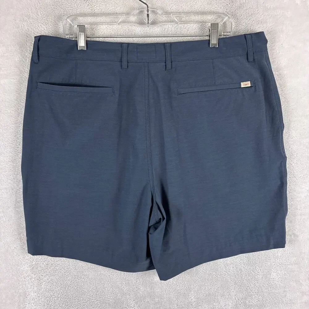Faherty Shorts Mens 38 Blue All Day Performance Drawstring Stretch Preppy Beach
